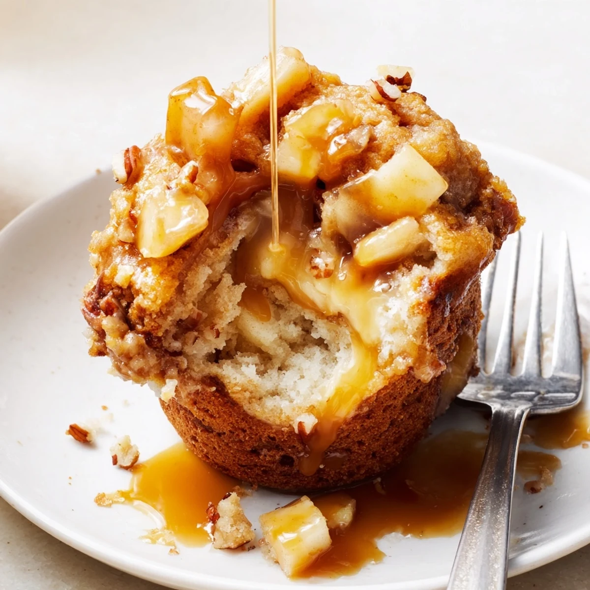 Tender pancake muffins bursting with caramelized apples and infused with earthy ginger flavors.  