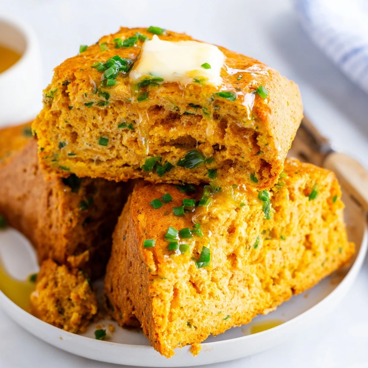 Warm, golden-brown chai pumpkin scones infused with bold Buffalo ranch flavors, perfect for breakfast.  