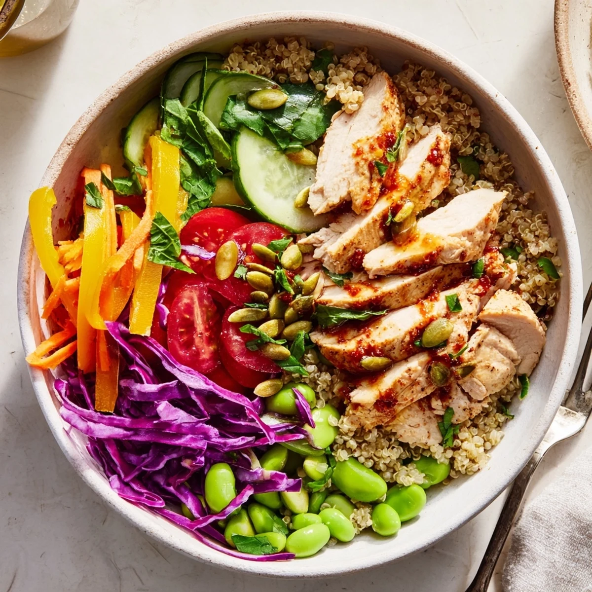 Nutrient-packed healthy meal-prep bowls brimming with fresh vegetables and protein.