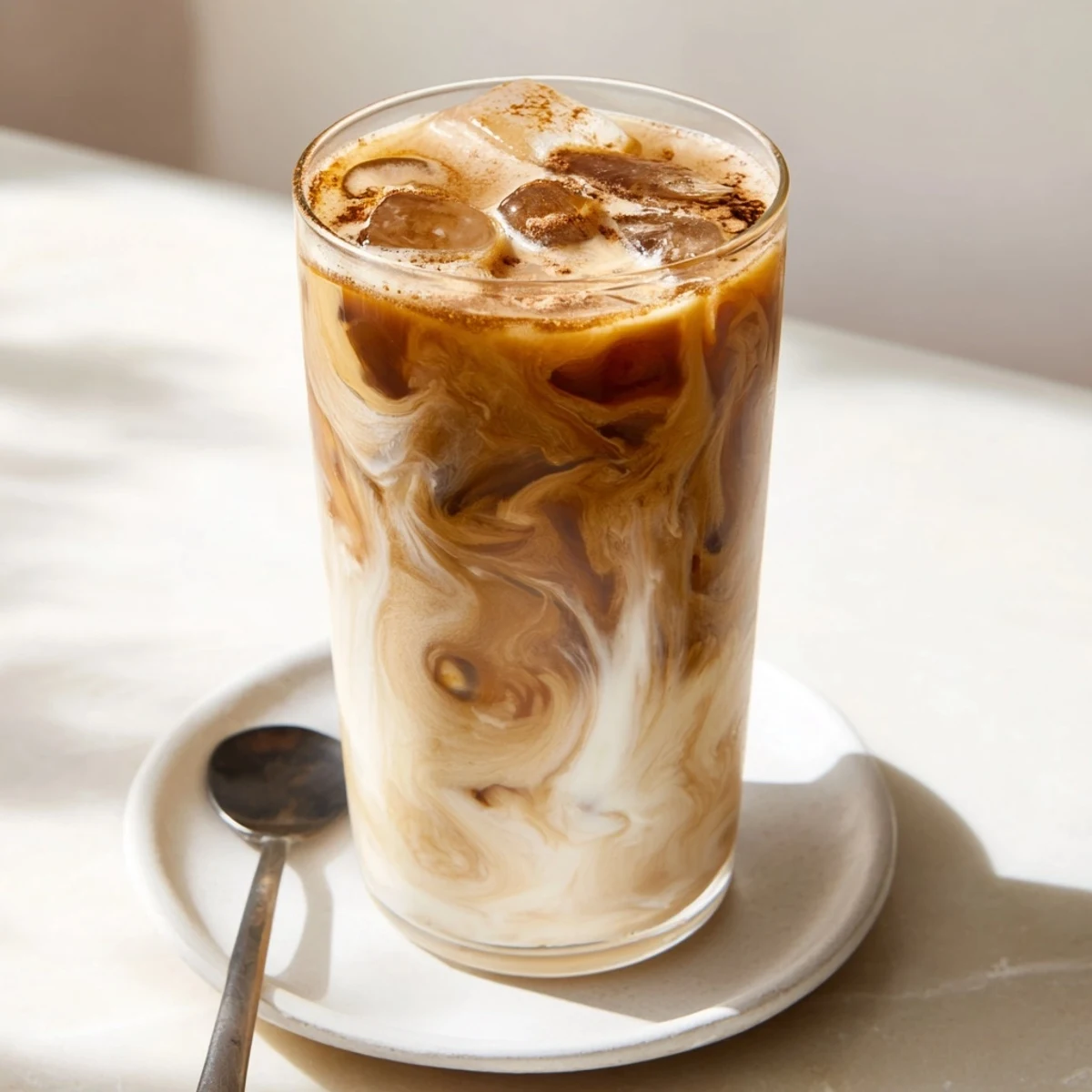 Nutty tahini iced coffee blended with sweet maple syrup and cold brew.  