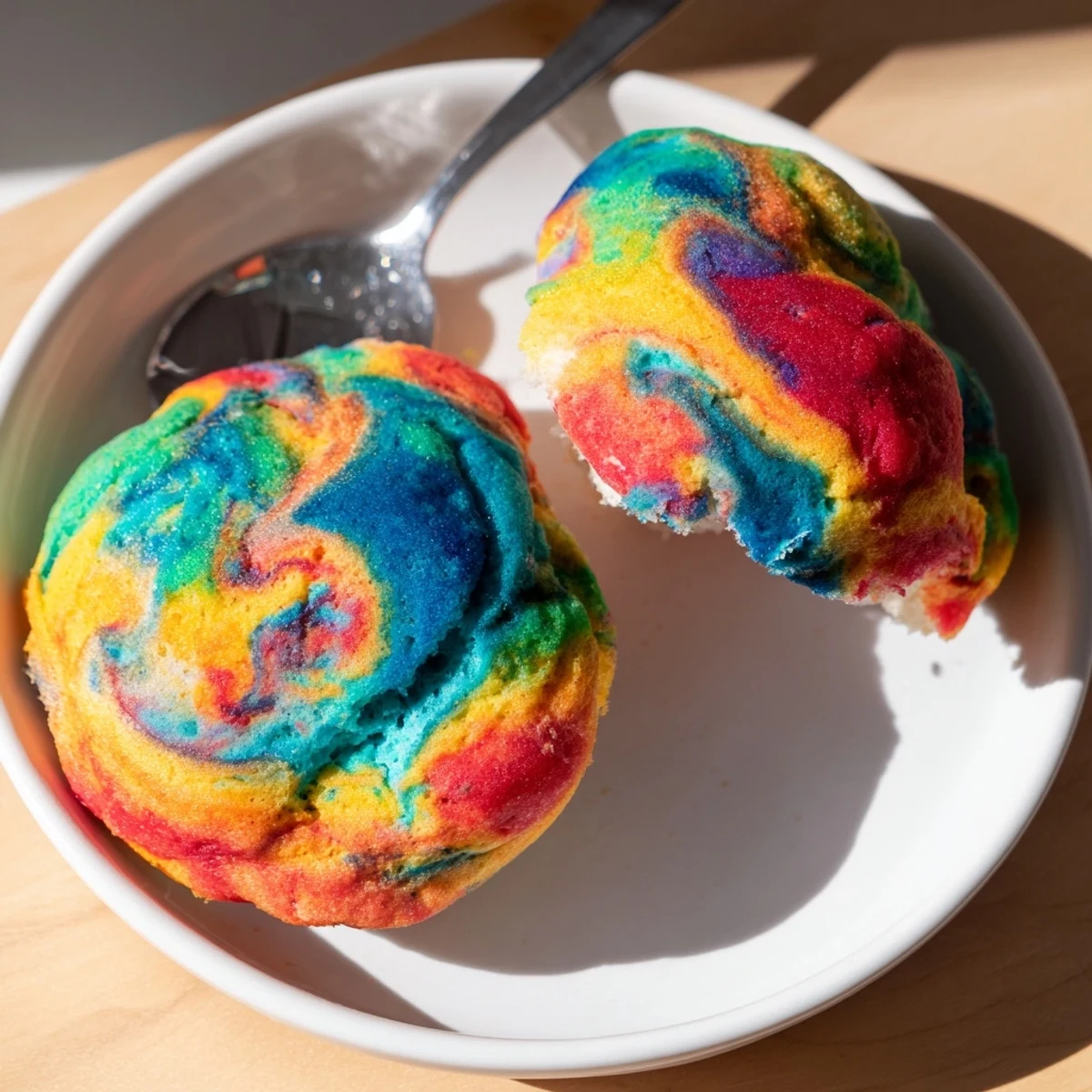 Light and airy cloud bread topped with whipped cream and fresh berries, delightfully colorful.  