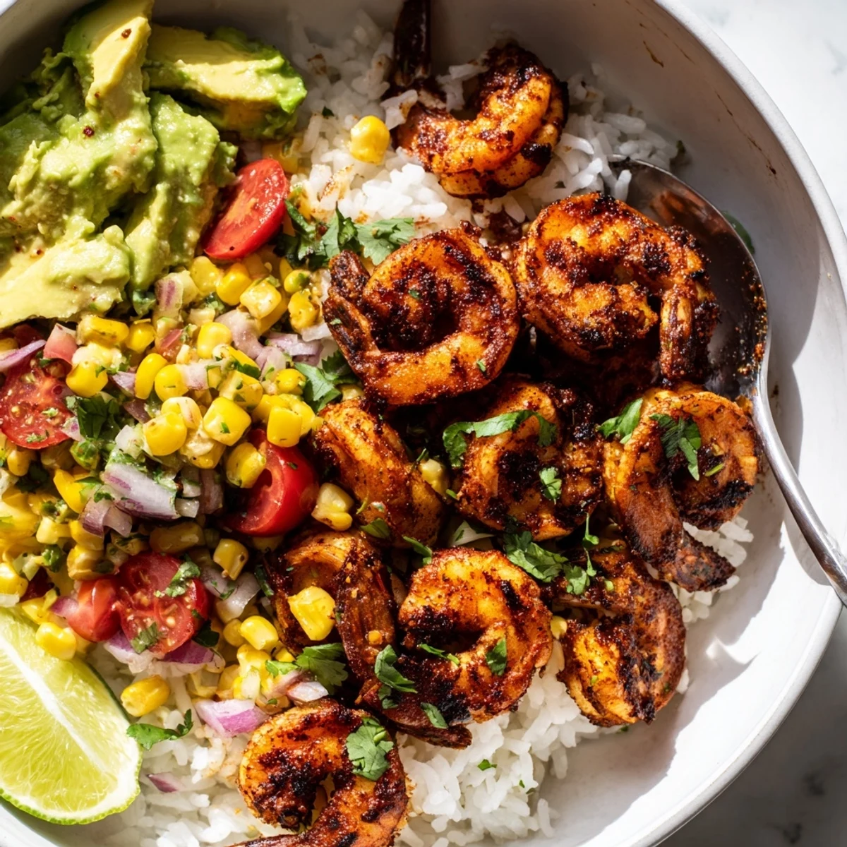 Blackened Shrimp Avocado Bowl