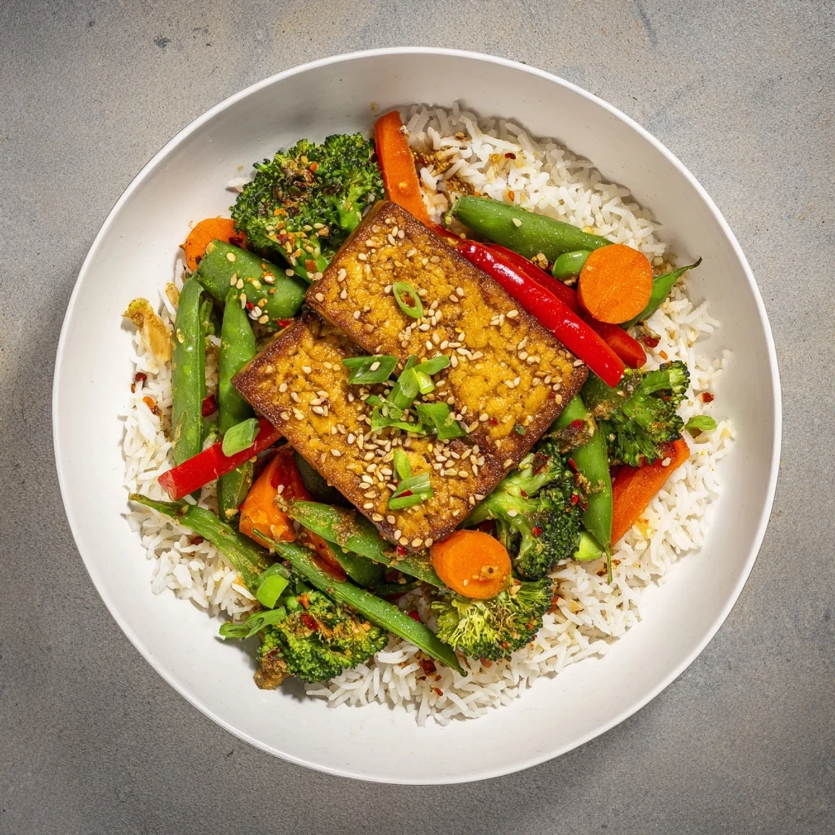 Pressed Tofu Steaks Vegetables