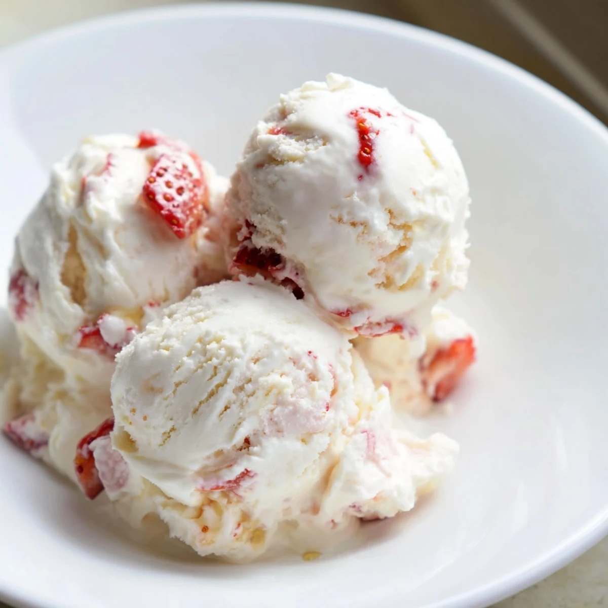 A beautiful, smooth serving of easy cottage cheese ice cream, ready to chill and devour.