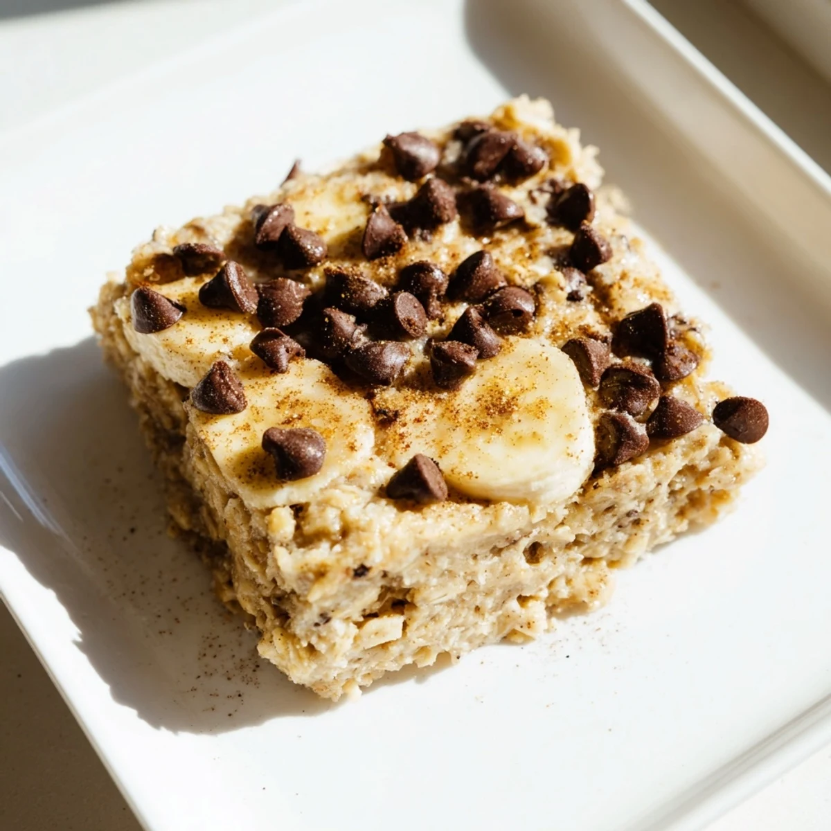 A close-up of fluffy Baked Oats That Taste Like Cake, warm and inviting from the oven.