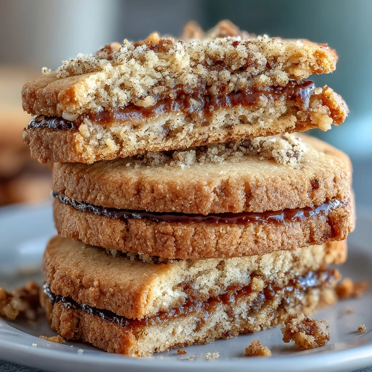 Freshly baked Hojicha Shortbread cookies cooling on a wire rack, showing golden edges and a rich brown hue from the roasted tea.