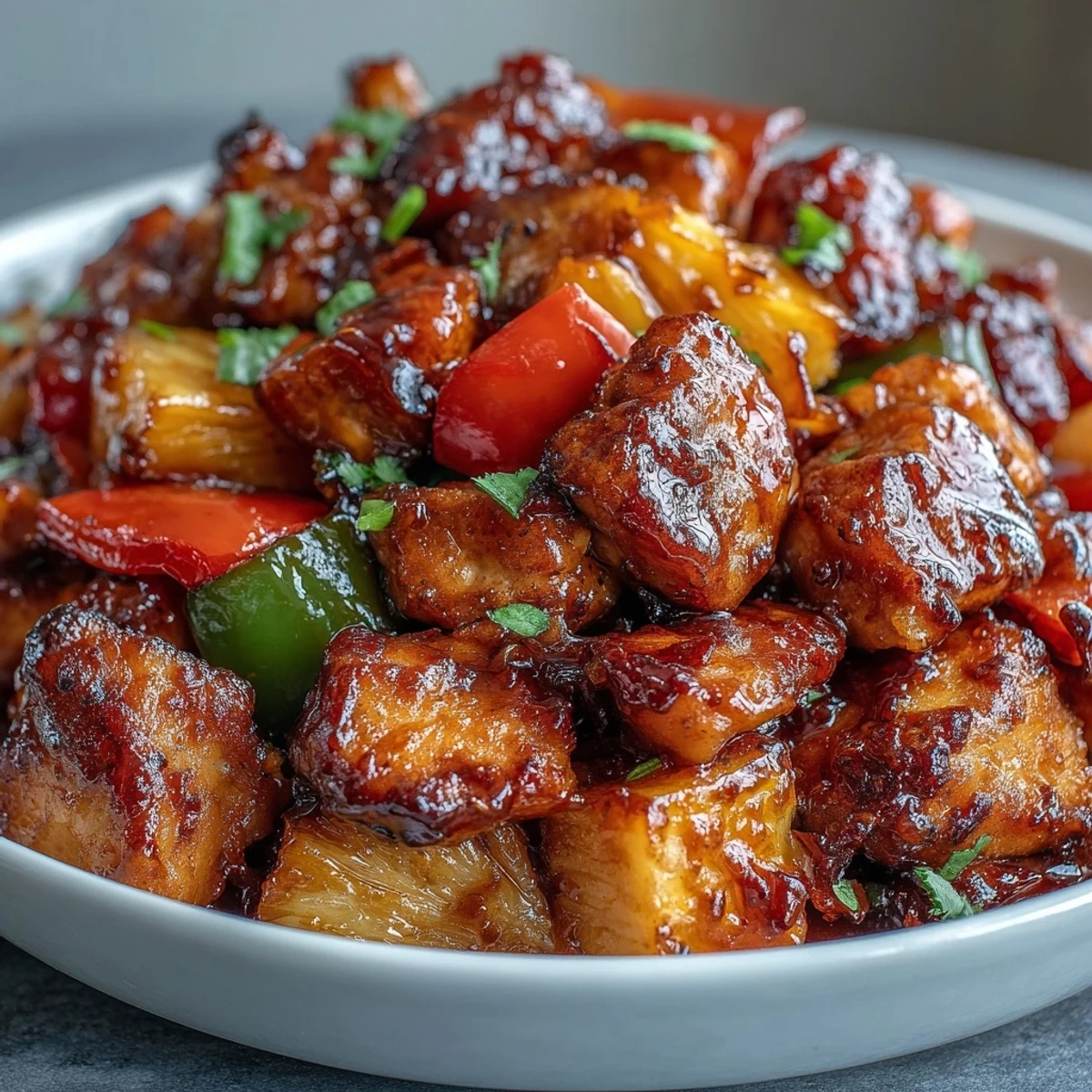 Tender Chicken with Pineapple and Bell Peppers