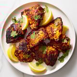Aromatic, roasted Indian Tikka Spiced Chicken with vibrant red spice crust, perfect for any Indian feast.