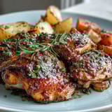 Aromatic sheet pan chicken and vegetables, featuring juicy drumsticks, baby potatoes, and sweet carrots, all baked to perfection in one pan.  
