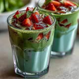 Strawberry Matcha Latte Oat Milk