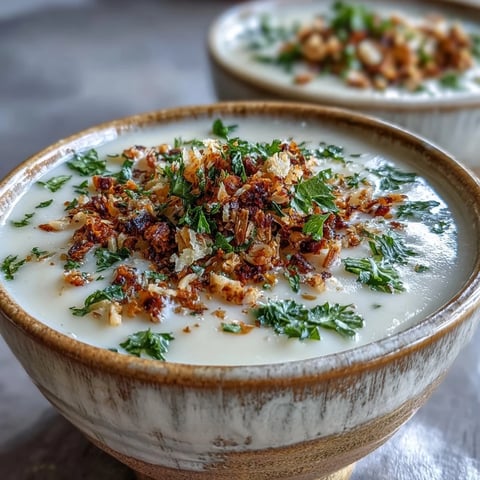 Silky smooth Celeriac Soup With Hazelnut Crumble steaming in a rustic bowl, garnished with fresh parsley and crunchy toasted nuts.