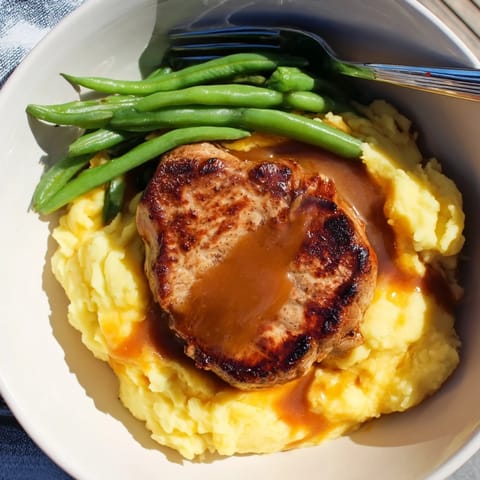 Pork Chops Cheddar Mash Bowl