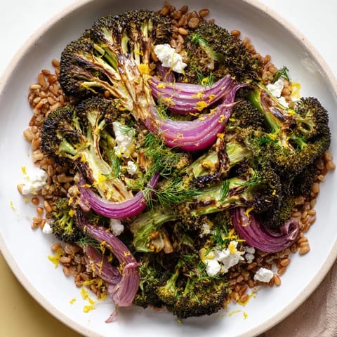 Warm Roasted Broccoli Farro