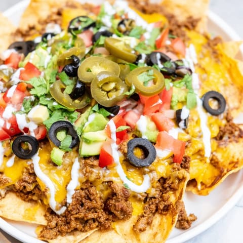 Sheet Pan Nachos Ground Beef