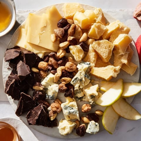 Indulge in a beautiful Fireside Comfort & Cocoa platter; imagine cheeses, chocolates, and warm cocoa.