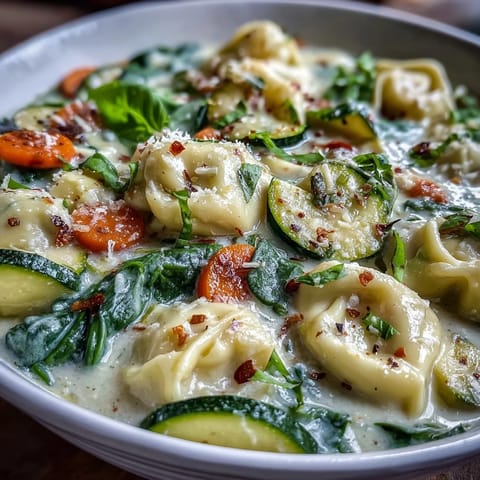 Creamy Vegetable Tortellini Soup