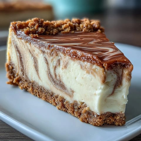 Cool Hojicha Cheesecake on a marble platter, garnished with cocoa dust beside an iced tea for dessert.