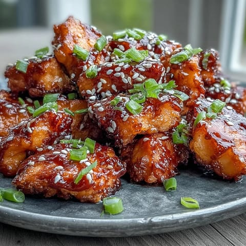 Tossed in a sweet-spicy bang bang sauce, these salmon bites are served warm.