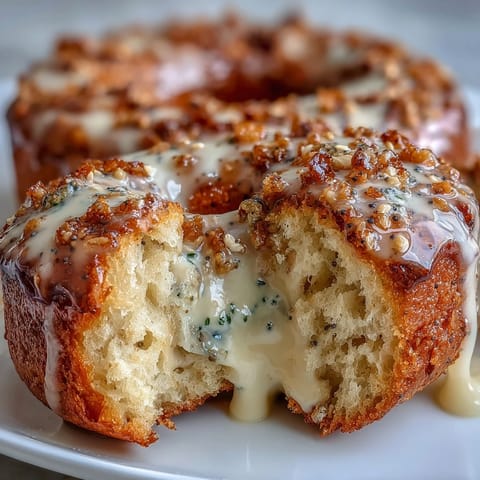 1. Lemon poppy seed protein bagels with light lemon glaze, perfect for a healthy, protein-packed breakfast or snack.  