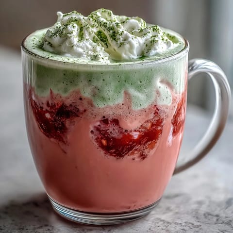 Warm Strawberry Matcha Latte