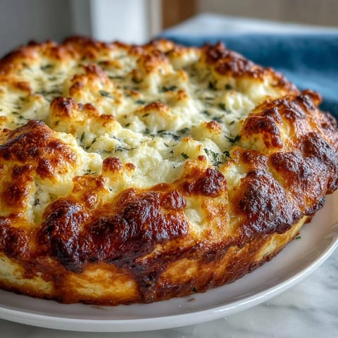 Classic Shepherds Pie with Cauliflower Mash Topping, a comforting British casserole with savory ground lamb and creamy cauliflower mash.
