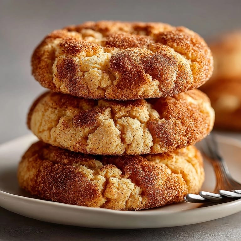 Warm, freshly baked Pumpkin Spice Snickerdoodle Cookies with a delightful cinnamon sugar coating.