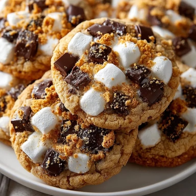 A batch of golden-brown Pumpkin S’mores Cookies, soft, chewy, and festive fall baking.