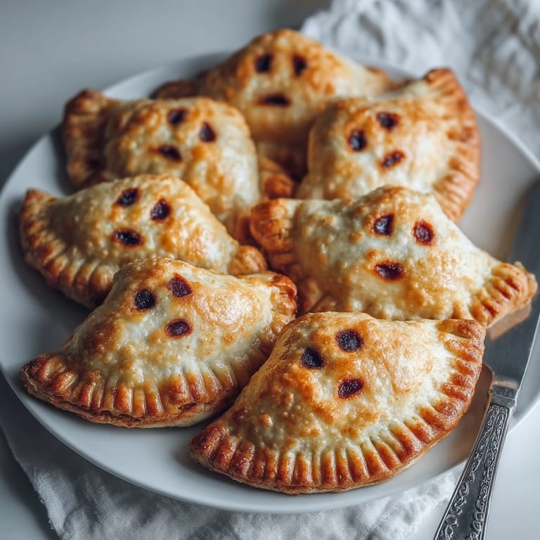 Warm, savory pizza-filled Ghost Calzone Pockets, baked and ready for festive Halloween snacking.