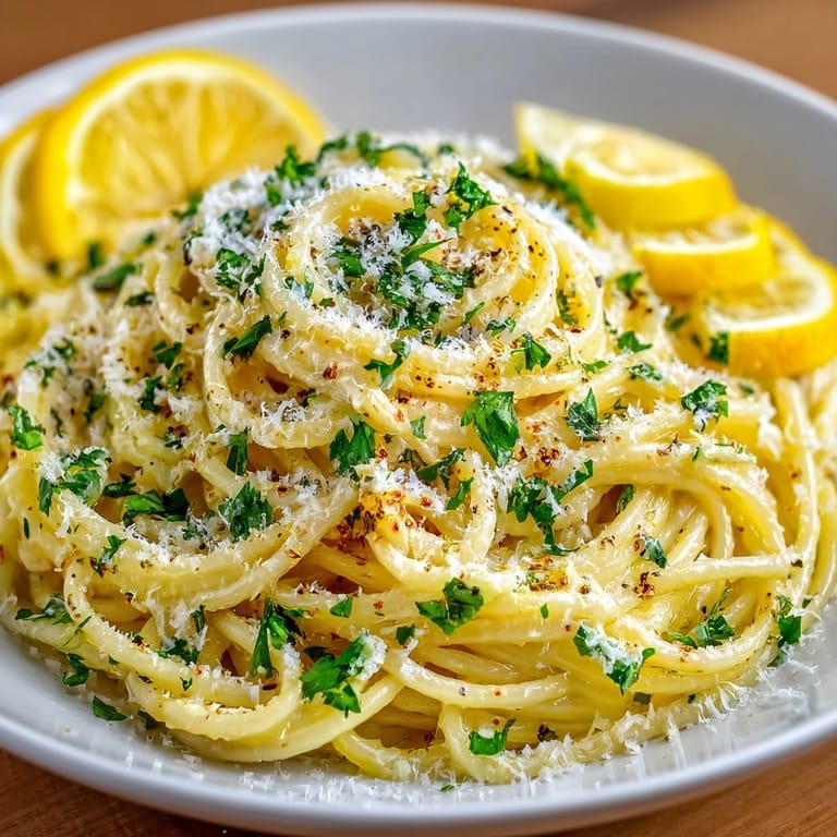 Golden strands of Lemon Capellini tossed in tangy sauce with lemon zest and herbs.