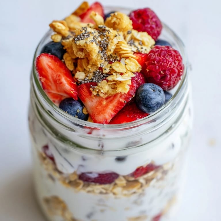 A close-up of prepared Overnight Oats in jars, showcasing creamy texture and inviting toppings like bananas.