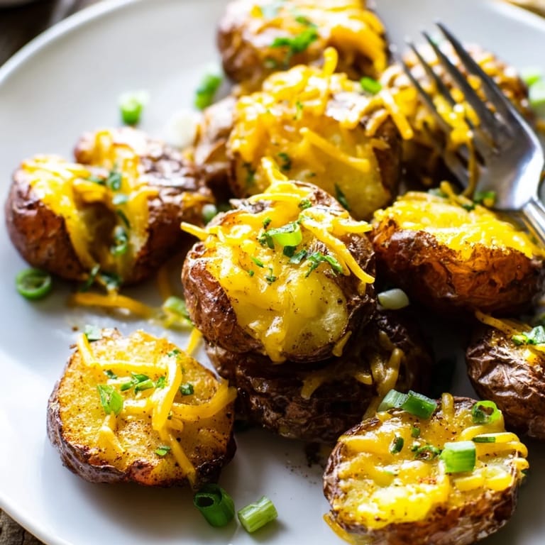 Deliciously golden Smashed Green Onion Potato Bombs, perfect for any gathering or snack.