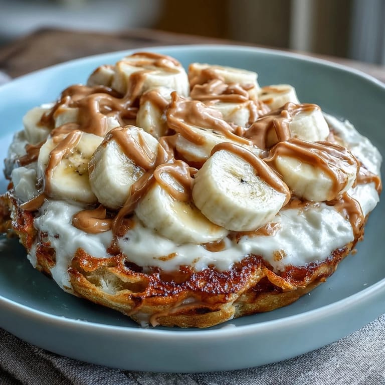 Homemade High-Protein Breakfast Pizza Bowl served in a white ceramic bowl, highlighting the fluffy pancake base and fresh fruit.