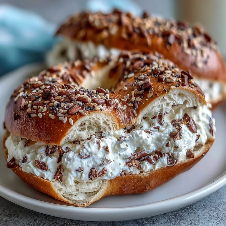 Chewy homemade bagels made with Greek yogurt, generously sprinkled with savory everything seasoning blend.