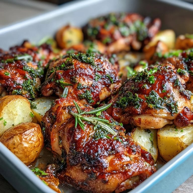 Savory chicken drumsticks paired with roasted potatoes and carrots, infused with garlic and smoked paprika for an easy, hearty weeknight meal.