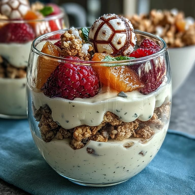 2. Colorful Soccer Team Snack Cups - fresh strawberries, blueberries, and pineapple topped with granola and yogurt, a nutritious treat for athletes.