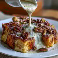 Golden-baked blueberry French toast casserole with juicy berries and vanilla custard, topped with cinnamon streusel and a dusting of powdered sugar.