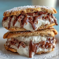 Classic milk cookie sandwich cookies filled with smooth vanilla cream, stacked on a dessert plate.