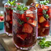 Refreshing Spring Sangria Mocktail with white grape juice, citrus slices, and fresh mint leaves for a vibrant, alcohol-free beverage.