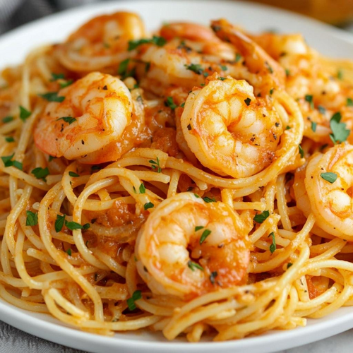 Spicy Garlic Shrimp Pasta Recipe – Printable Digital Download | Quick &amp; Flavorful Dinner