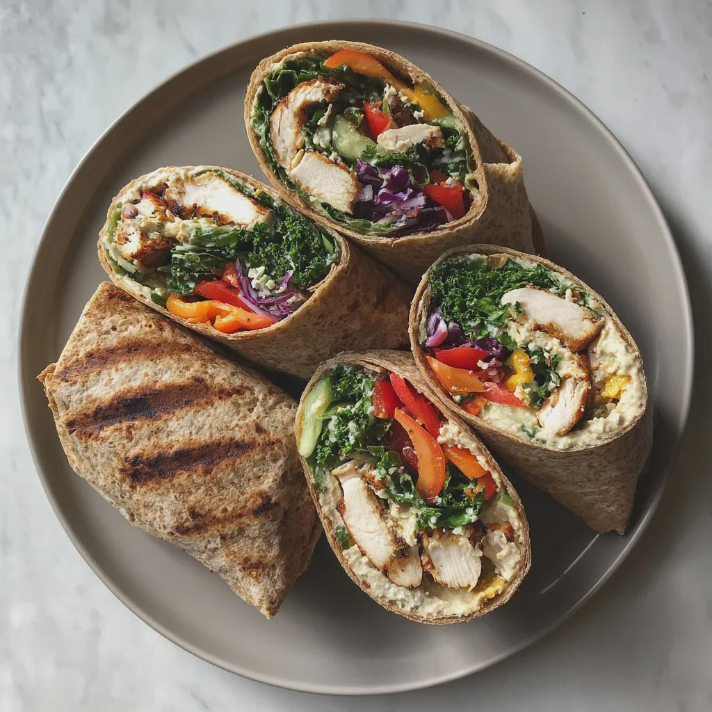 High-Protein Mediterranean Chicken &amp; Veggie Wraps (Printable Recipe PDF)