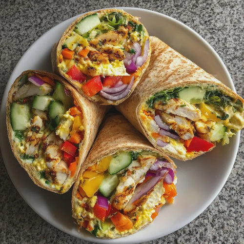 High-Protein Mediterranean Chicken &amp; Veggie Wraps (Printable Recipe PDF)